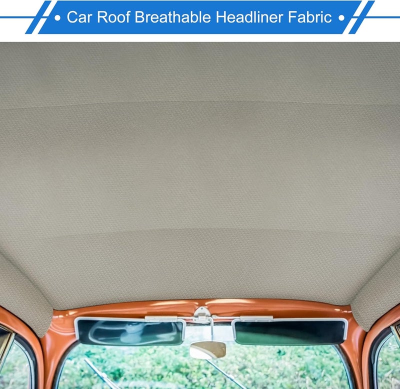 VekAuto Breathable Mesh Headliner Fabric 54" l x 48" W Interior Trim DIY Roof Repair Replacement for Car RV SUV Automotive Breathable Mesh Fabric Light Gray - Image 2